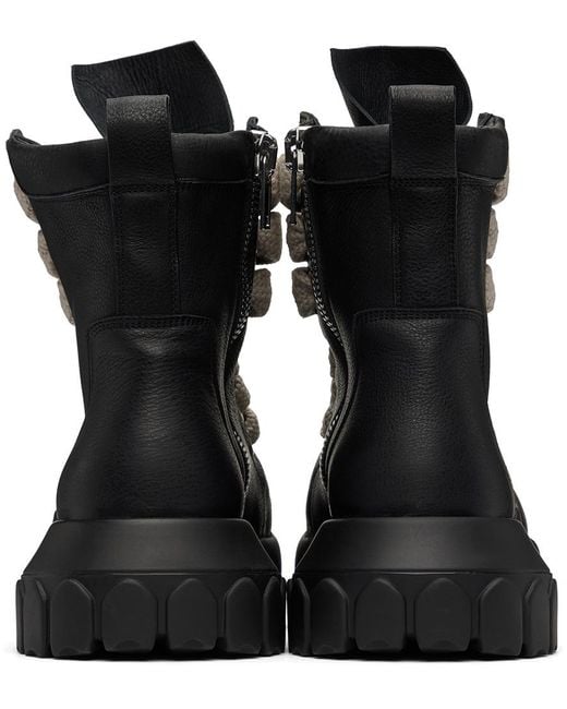 Rick Owens Jumbo Lace Bozo Tractor Boots in Black for Men | Lyst