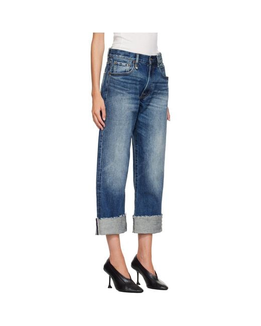 R13 Blue Cuffed X-Boyfriend Jeans
