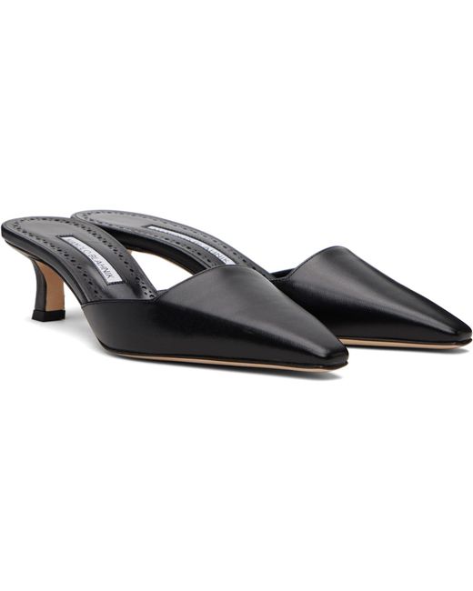 Manolo Blahnik Black Moiramu Heeled Sandals