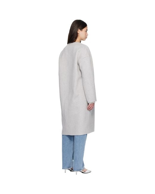 Loulou de Saison Black Kerry Wool Cashmere Drap Oval Coat