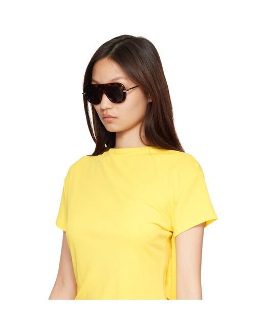 Loewe Brown Slim Aviator Sunglasses