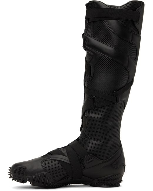 PUMA ホワイト Mostro レザー ロングブーツ Black