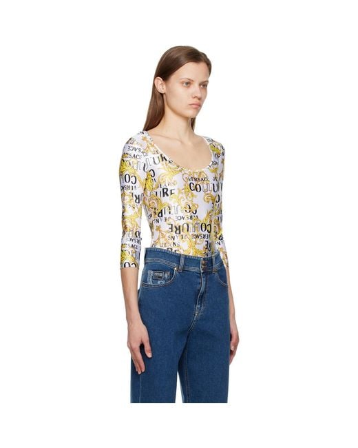 Versace Jeans Couture Multicolor Logo-Print Long-Sleeve Body