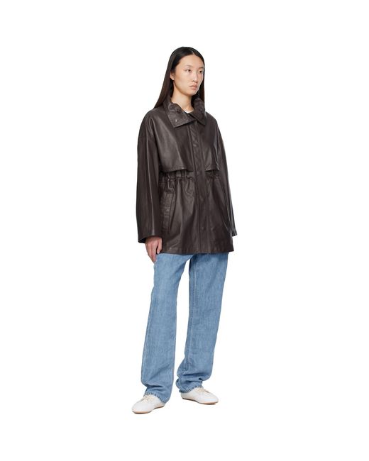 The Row Black Herbie Leather Jacket