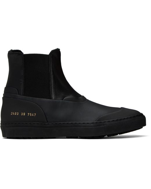Common Projects Black Paneled Chelsea Boots for men