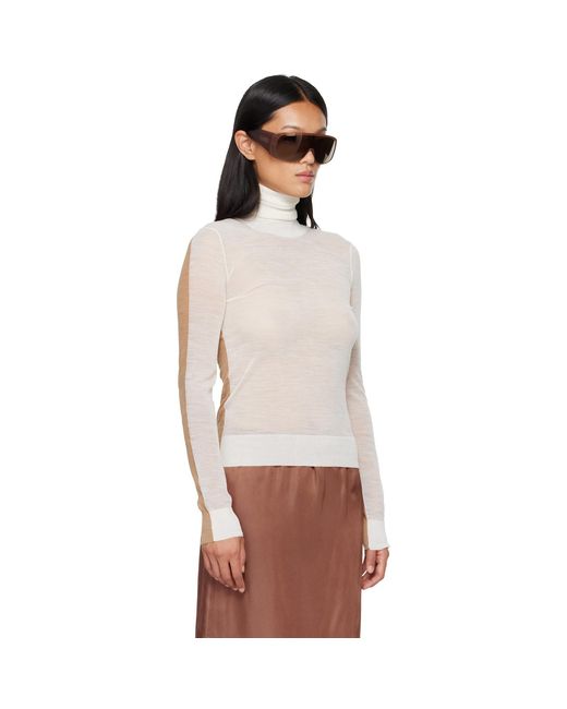 MM6 by Maison Margiela White Front Back Pullover Turtleneck