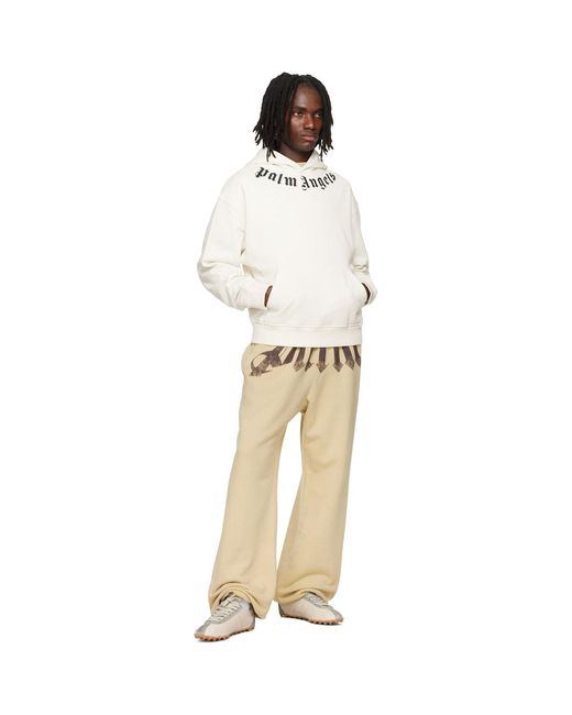 Palm Angels Natural Big Waist Logo Sweatpants for men