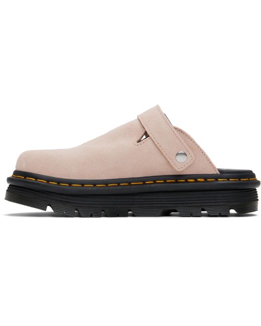 Dr. Martens ピンク Zebzag スエード スリングバック プラットフォーム ミュール Black