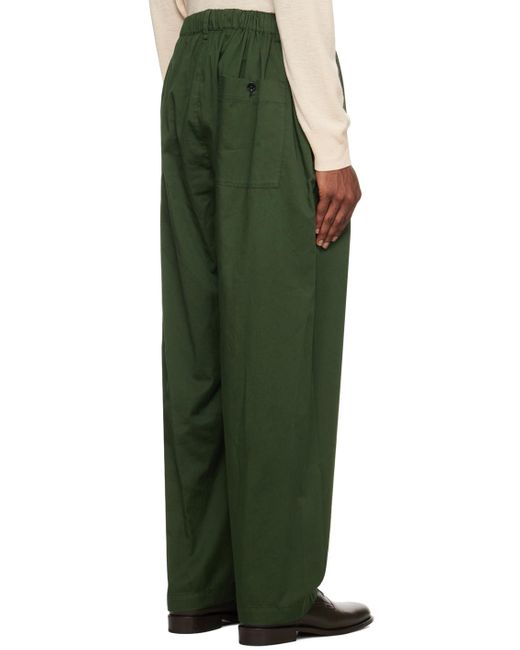 Lemaire Green Relaxed Trousers for men