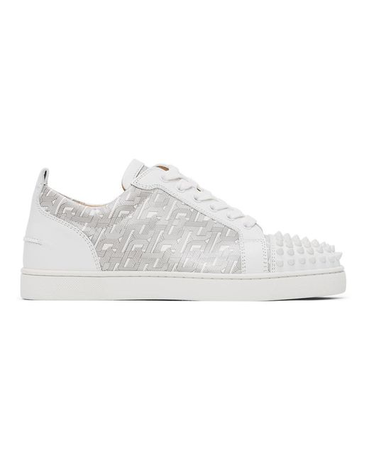 Christian Louboutin White Louis Junior Spikes Flat Calf/patent Cl for men
