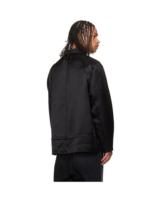 Maison Margiela Black Patchwork Satin Jacket for men