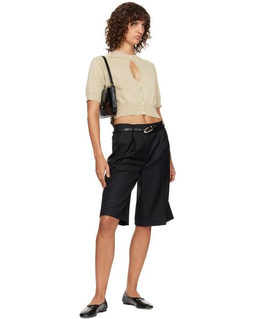 By Far Black Prudence Creased Leather Ballet Flats