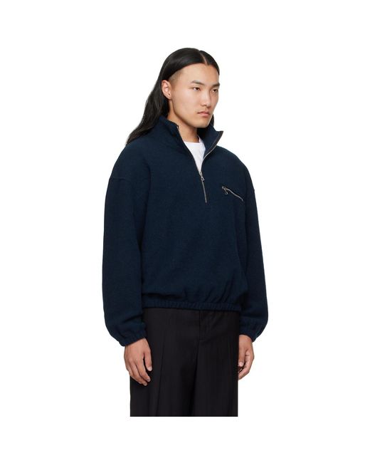 Rier Blue Fleece Sweater for men