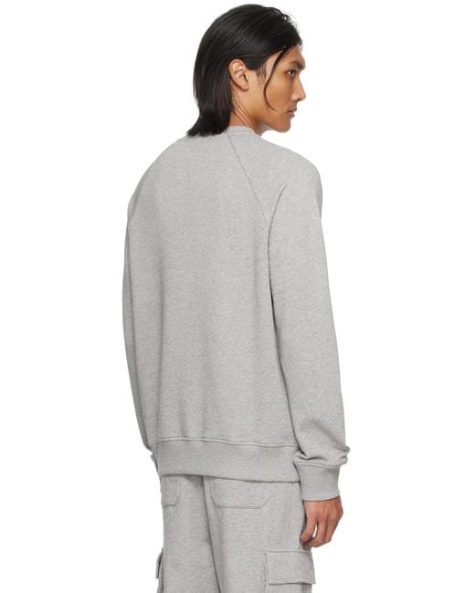Balmain Gray Printed Sweatshirt for men
