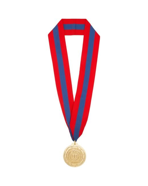 Balenciaga Red Medal Necklace for men