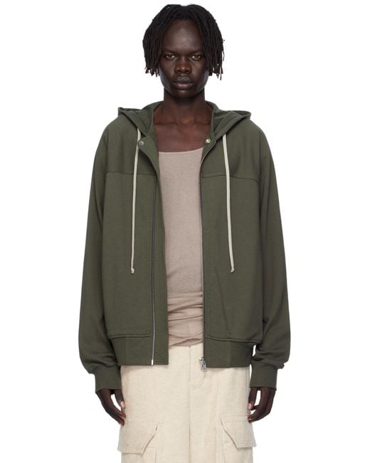 Rick Owens Black Khaki Concordians Windbreaker Hoodie for men