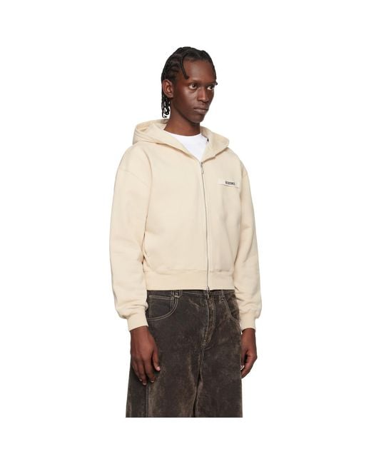 Jacquemus Natural La Casa 'The Gros Grain Zipped' Hoodie for men