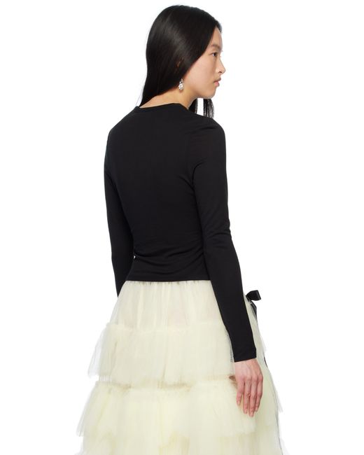 Simone Rocha Black Bow Tail Easy T-Shirt