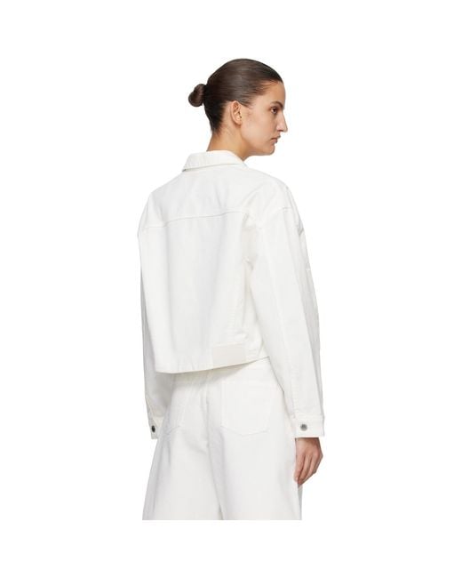 Maison Kitsuné White Denim Boxy Trucker Jacket