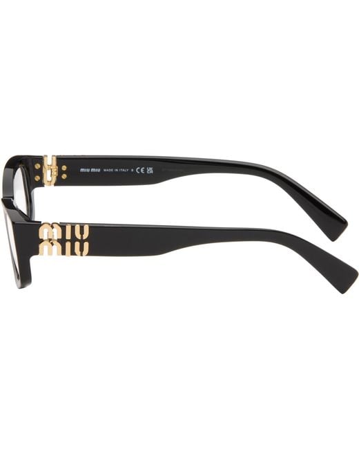 Miu Miu Black Rectangle Glasses