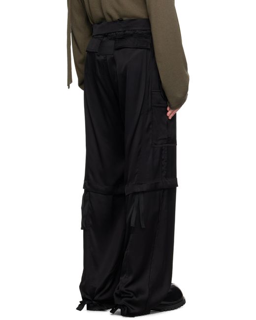 OTTOLINGER Black Baggy Cargo Pants for men