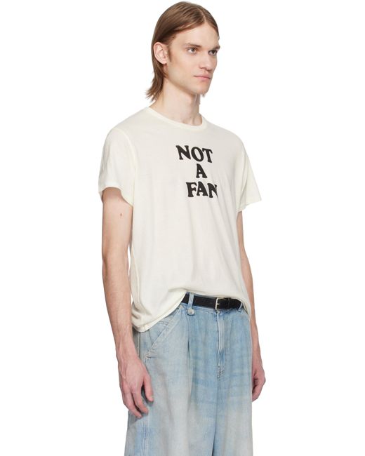 R13 Black Off- 'Not A Fan' Boy T-Shirt for men