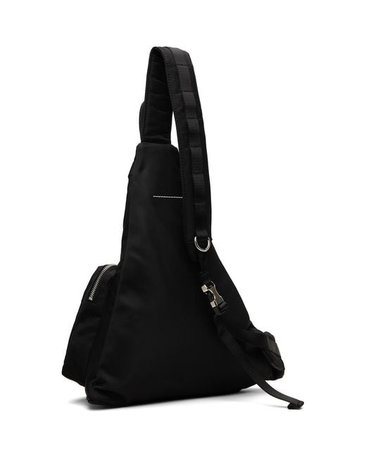 MM6 by Maison Margiela Black Numeric Sling Backpack for men