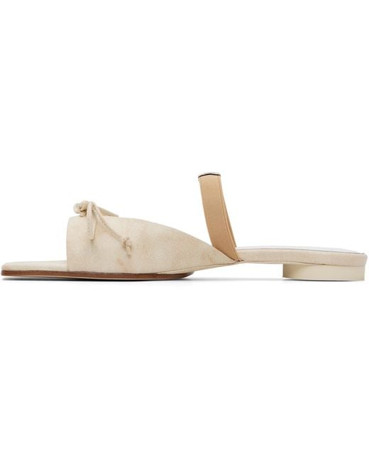 MM6 by Maison Margiela Black Off- Bow-Detailed Leather Slingback Sandals
