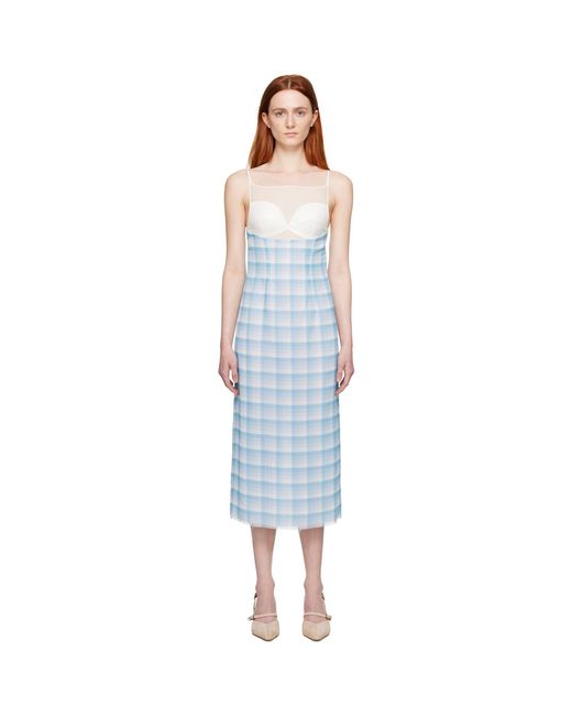 Juneyen Black Check Midi Dress