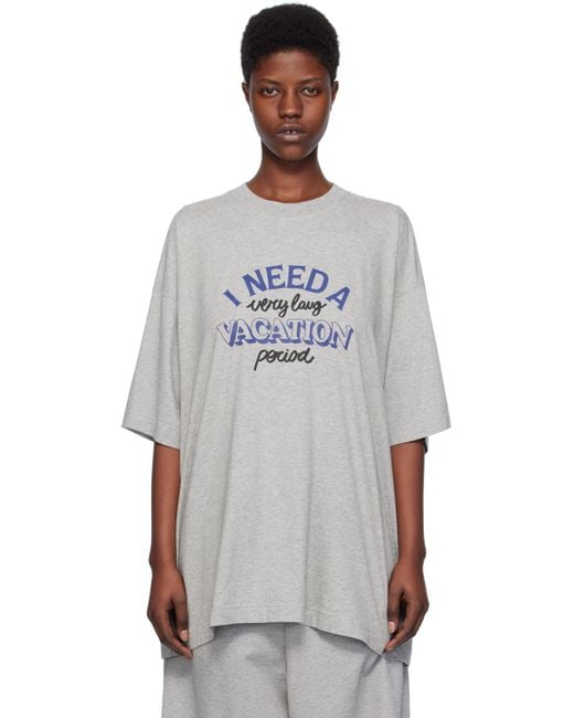Vetements グレー I Need A Vacation Tシャツ Multicolor