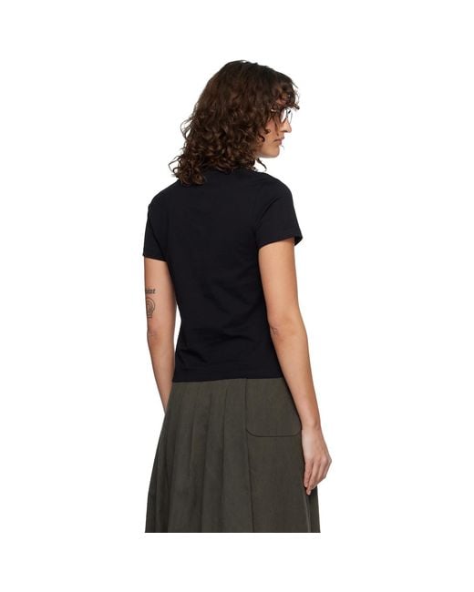 AMI Black Ami De Coeur Cropped T-Shirt
