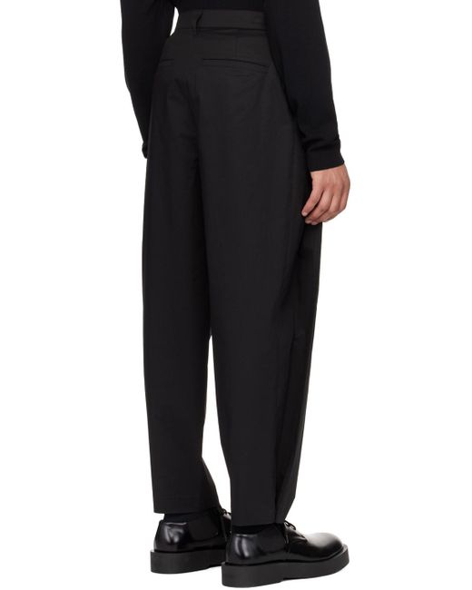 Amomento Black Press-stud Trousers for men