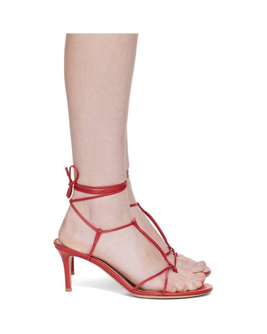 Gianvito Rossi Pink Strappy Nappa Heeled Sandals