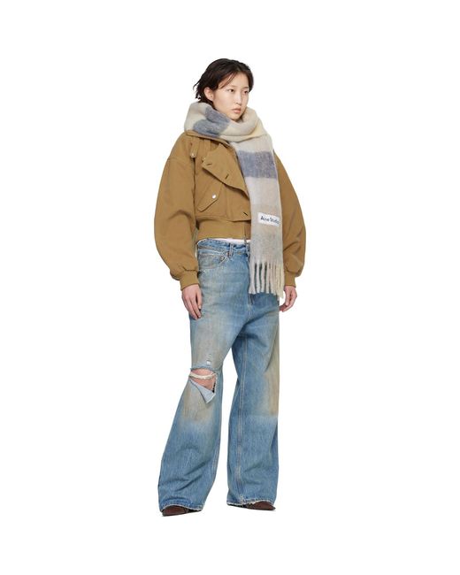 Acne Multicolor Off- Mohair Checked Scarf