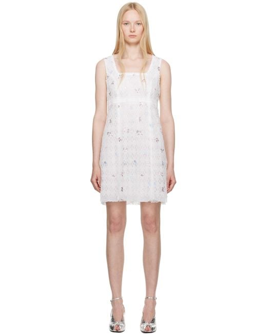 Anna Sui Black Embroidered Lacey Trellis Minidress