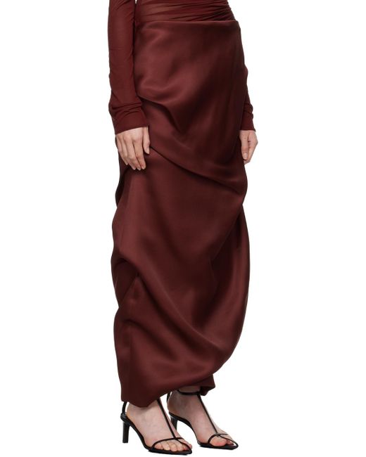 Khaite Red Burgundy Olula Maxi Skirt