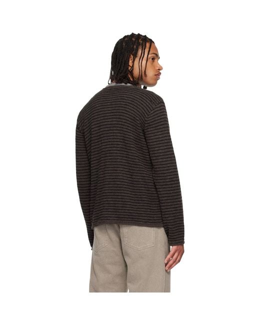 Our Legacy Black Rigid Popover Sweater for men