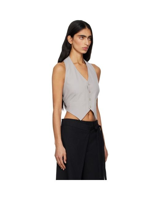 MM6 by Maison Margiela Black Light Wool Blend Vest