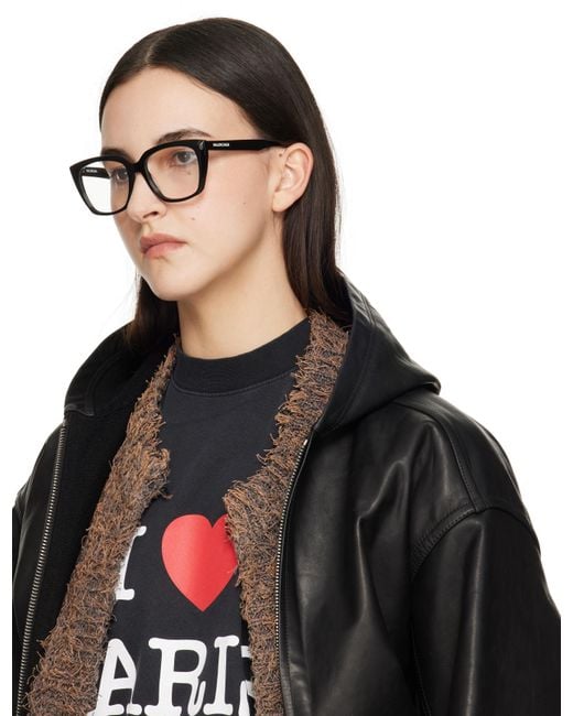Lunettes Œil-De-Chat Noires Balenciaga en coloris Black
