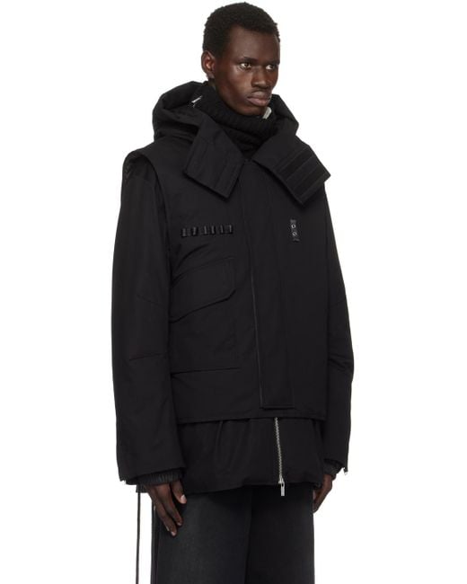 Helmut Lang Black Arctic Double Puffer Down Jacket Vest Set for men