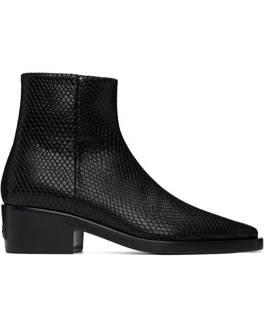 Fear Of God Black Snakeskin-Embossed Santa Fe Boot