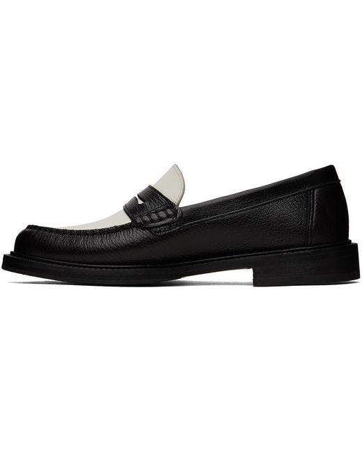 VINNY'S Black & White Yardee Loafers for Men | Lyst