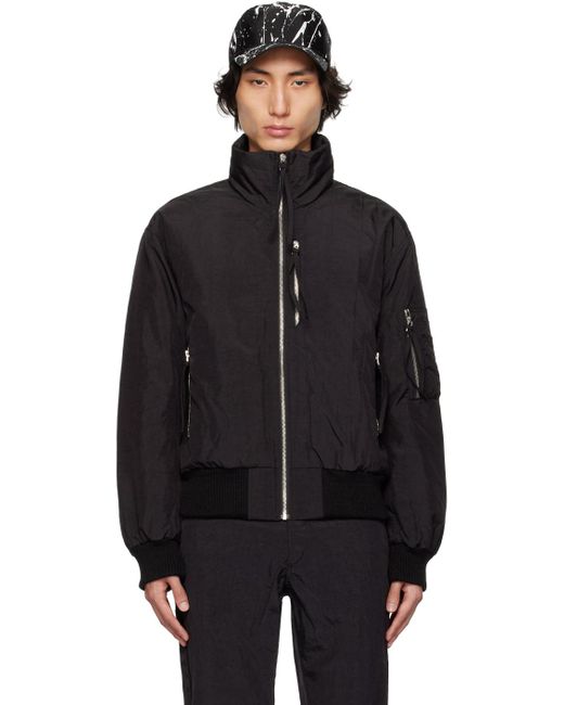 KANGHYUK Black Airbag Down Bomber Jacket for men