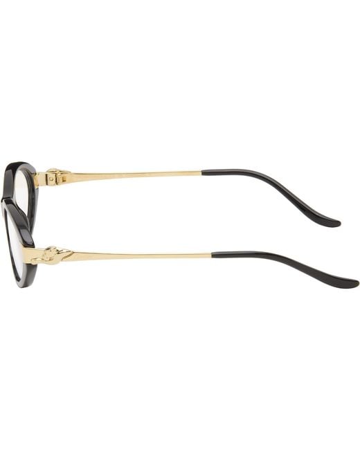 Cartier Black 'Panthère De Optical Frame Glasses