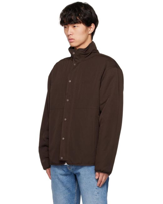 Saturdays NYC Brown Spencer Spellout Reversible Jacket for men
