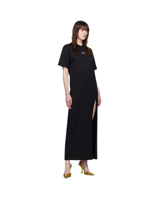 MSGM Black Oversized Maxi Dress