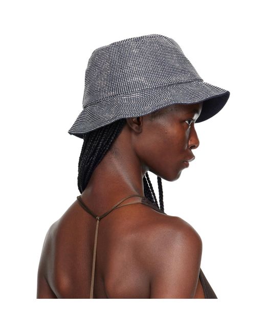J.W. Anderson Gray Navy Crystal-cut Bucket Hat