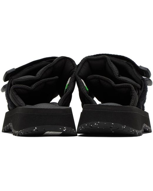 Suicoke Black Moto-puffab Sandals for men