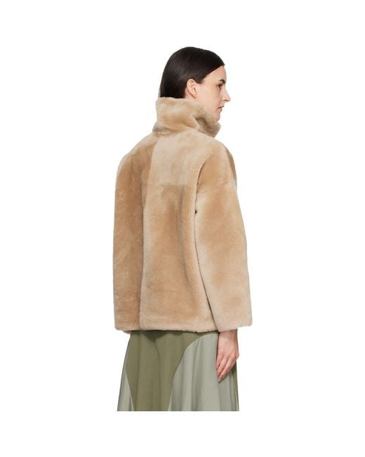 Yves Salomon Natural Lambskin Shearling Jacket
