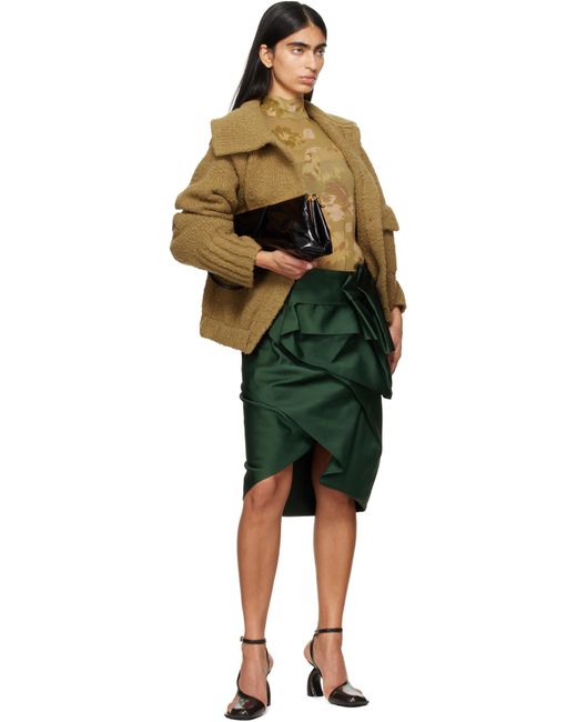Green midi peplum skirt hotsell